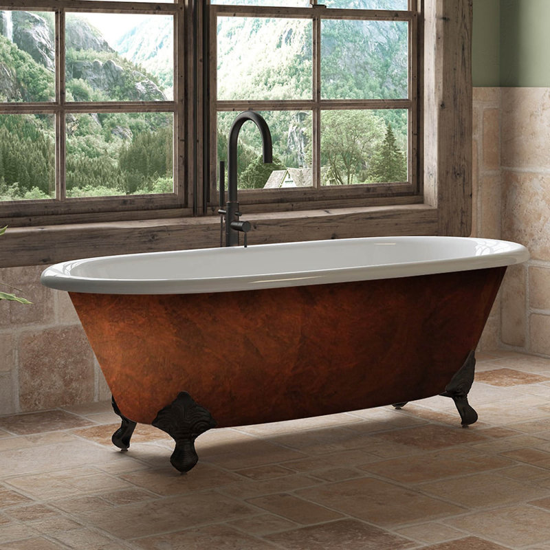 Cambridge Plumbing Cast Iron Clawfoot 67" x 30" Freestanding Soaking